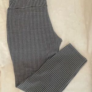 SUAVE Black and Gray Houndstooth Full Length Leggings, Size Large